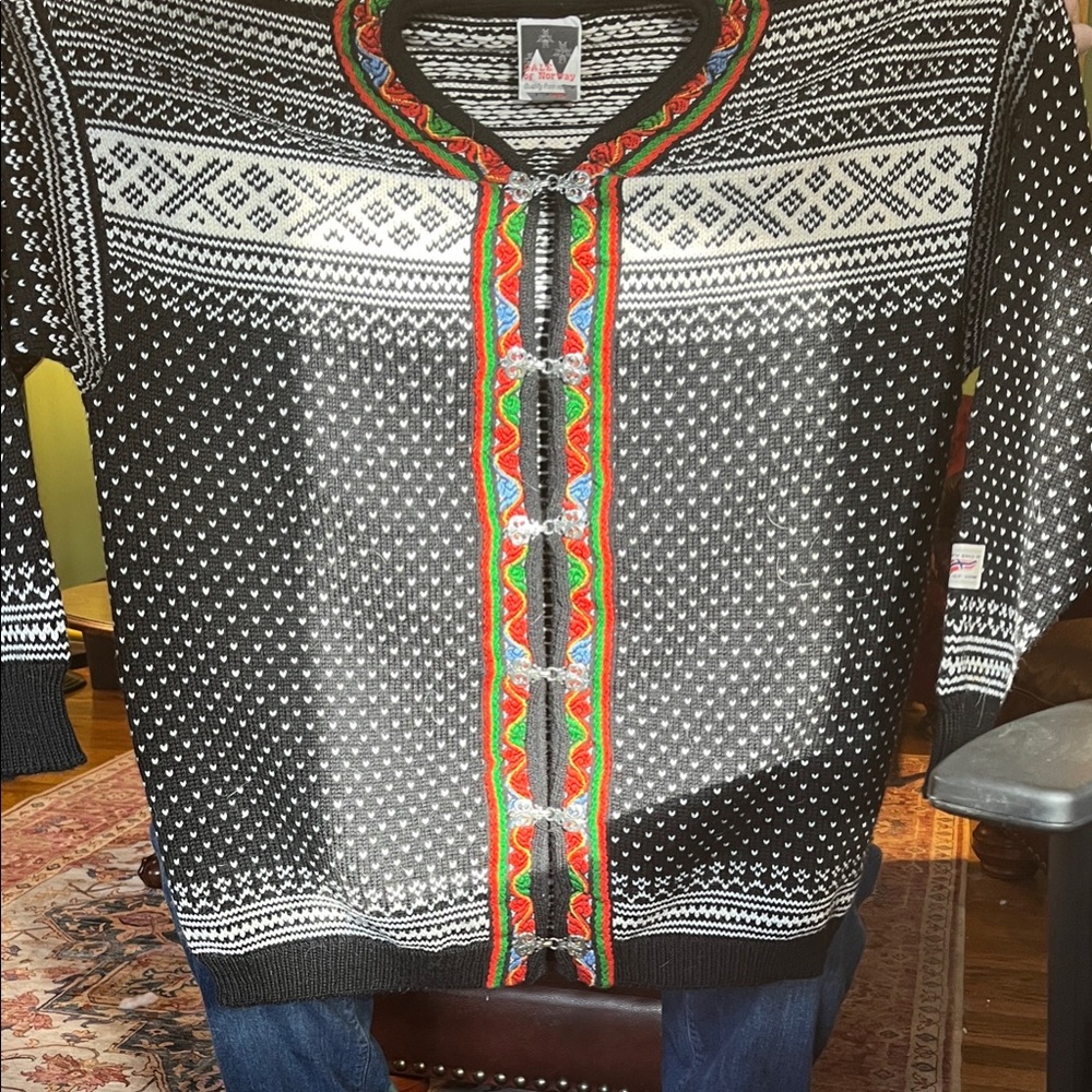 Vintage Dale of Norway Fair Isle Crew Neck Knit cardigan